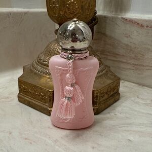 Delina Pink Perfume Bottle with Silver Accents